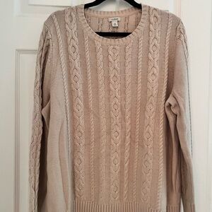 L.L. Bean Women's Cable Knit Sweater - Tan